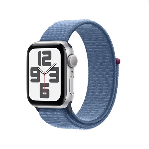 E-shop Apple Watch SE GPS 40mm strieborná , hliníkové puzdro so športovým remiekom ľadová modrá