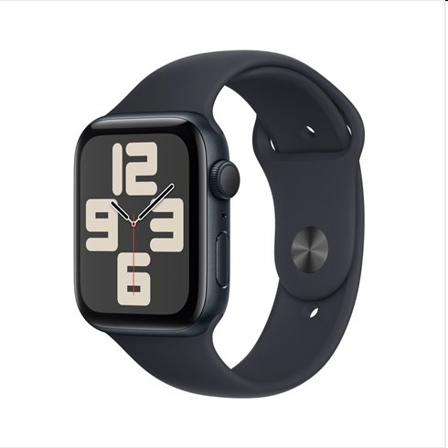 E-shop Apple Watch SE GPS 44mm polnočná , hliníkové puzdro so športovým remienkom polnočná - S/M