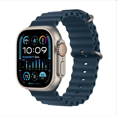 Apple Watch Ultra 2 GPS, 49mm , titánové puzdro s oceánskym remienkom modrá