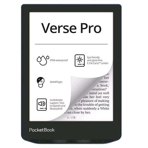 E-shop Elektronická čítačka Pocketbook 634 Verse, azúrovo modrá