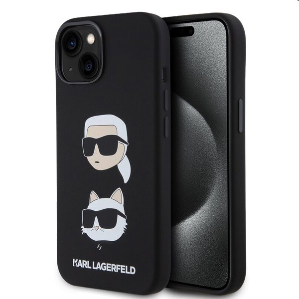E-shop Zadný kryt Karl Lagerfeld Liquid Silicone Karl and Choupette Heads pre Apple iPhone 15 Plus, čierna 57983116859