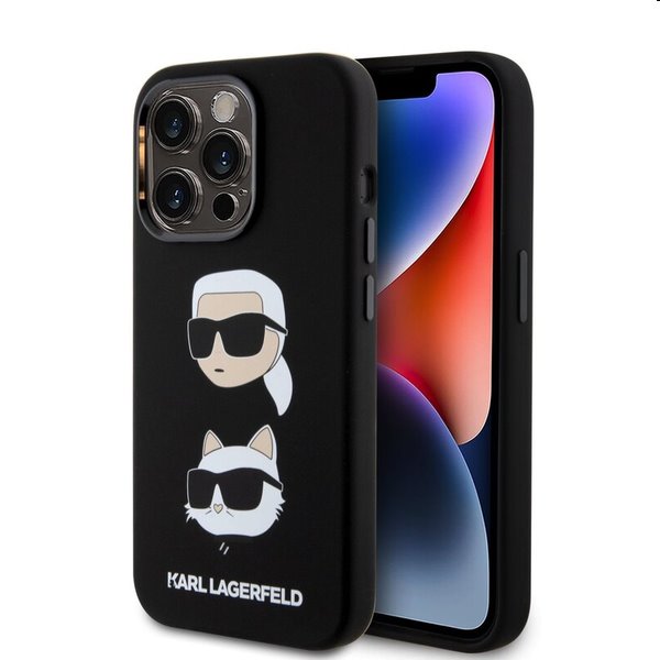 E-shop Zadný kryt Karl Lagerfeld Liquid Silicone Karl and Choupette Heads pre Apple iPhone 15 Pro Max, čierna 57983116861
