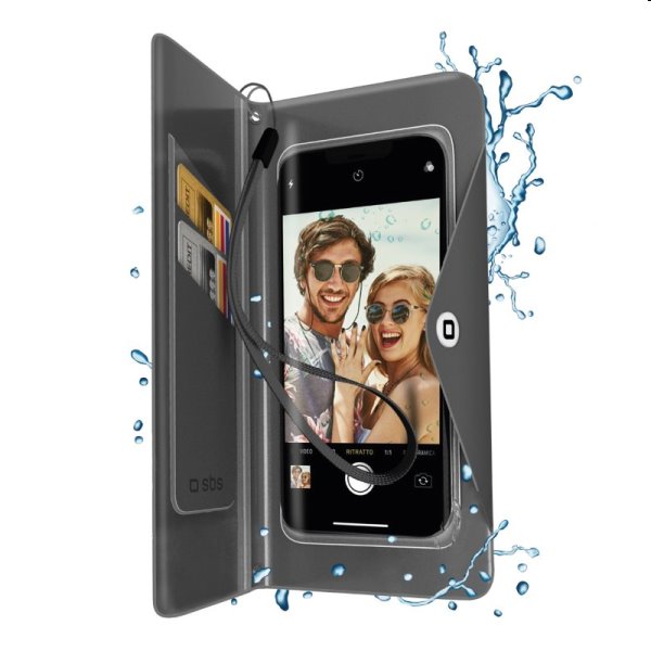 Univerzálne puzdro SBS Splash-resistant pre smartfóny do 6,8\'\', čierna - OPENBOX (Rozbalený tovar s plnou zárukou) TEWATERWALK