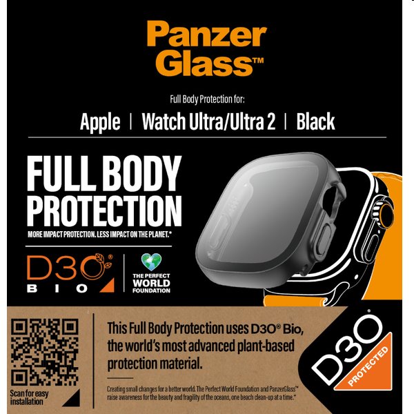 Tvrdené sklo Full Body D3O PanzerGlass pre Apple Watch Ultra, Ultra 2
