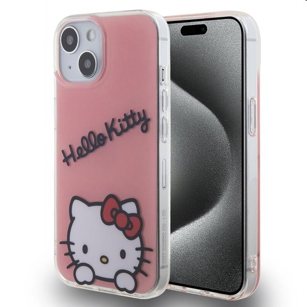 Zadný kryt Hello Kitty IML Daydreaming Logo pre Apple iPhone 15, ružová
