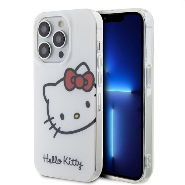 Zadný kryt Hello Kitty IML Head Logo pre Apple iPhone 13 Pro, biela