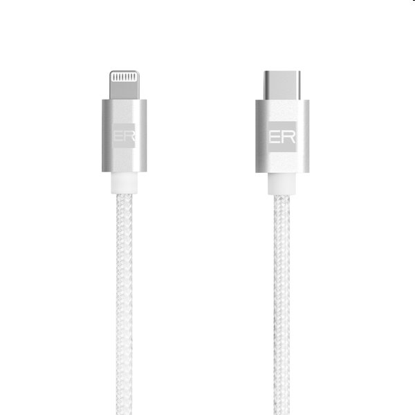 E-shop ER POWER Dátový a nabíjací kábel USB-C/Lightning, MFi, 1,2 m, biely ERPWCL120WH