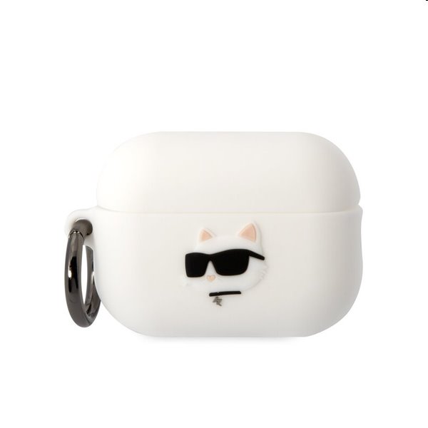 E-shop Karl Lagerfeld 3D Logo NFT Choupette Head silikónový obal pre Apple AirPods Pro 2, biely