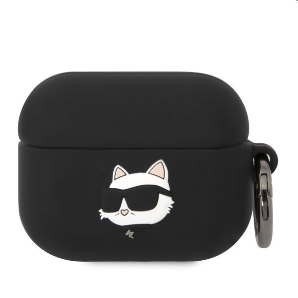E-shop Karl Lagerfeld 3D Logo NFT Choupette Head silikónový obal pre Apple AirPods Pro, čierny