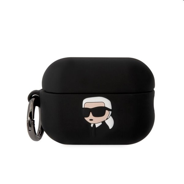 E-shop Karl Lagerfeld 3D Logo NFT Karl Head silikónový obal pre Apple AirPods Pro 2, čierny