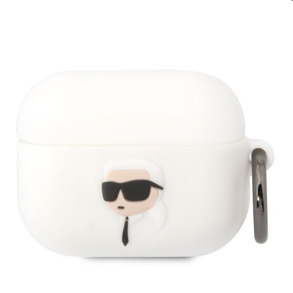 E-shop Karl Lagerfeld 3D Logo NFT Karl Head silikónový obal pre Apple AirPods Pro, biely