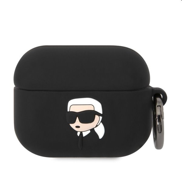 E-shop Karl Lagerfeld 3D Logo NFT Karl Head silikónový obal pre Apple AirPods Pro, čierny