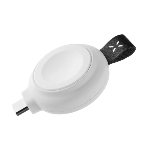 E-shop FIXED Orb Magnetický nabíjací adaptér pre Apple Watch s podporou rýchlonabíjania, MFi, biela