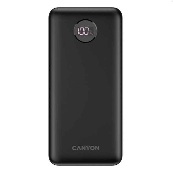 E-shop Powerbanka Canyon s digitálnym displejom 1 x USB-C/ 2x USB-A 20000, čierna CNE-CPB2002B