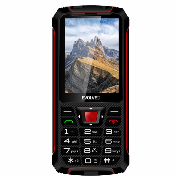Evolveo StrongPhone W4, vodotesný odolný Dual SIM telefón, čierno-červený