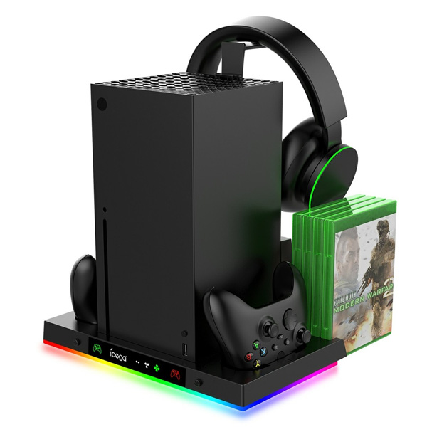 E-shop iPega XBX023S multifunkčný nabíjací RGB stojan s chladením pre Xbox Series X, čierny PG-XBX023S