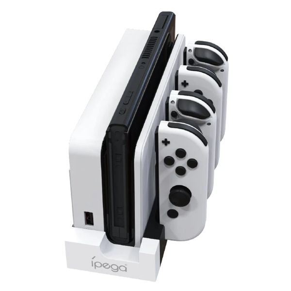E-shop Nabíjacia stanca iPega 9186 pre Nintendo Switch Joy-con, biela/čierna 57983115499