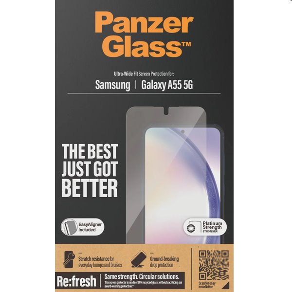 E-shop Ochranné sklo PanzerGlass Re:fresh UWF s aplikátorom pre Samsung Galaxy A55 5G, čierne 7358