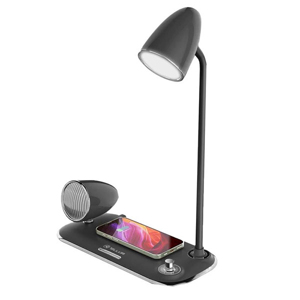 E-shop Tellur Nostalgia stolná lampa s bezdrótovou nabíjačkou 15W, čierna - OPENBOX (Rozbalený tovar s plnou zárukou)