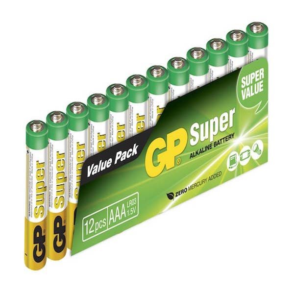 Alkalická mikrotužková batéria AAA, GP Super, 10 kusov
