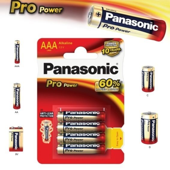 Alkalická mikrotužková batéria AAA(LR03), Panasonic Pro Power, 4 kusy