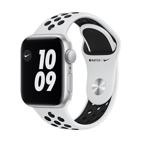 Apple Watch Nike SE GPS, 40mm strieborná Aluminium Case with Pure Platinum/čierna Nike Sport Band - Regular