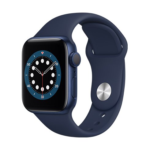 Apple Watch Series 6 GPS, 40mm modrá , hliníkové puzdro so športovým remienkom ľadová modrá - štandardná veľkosť