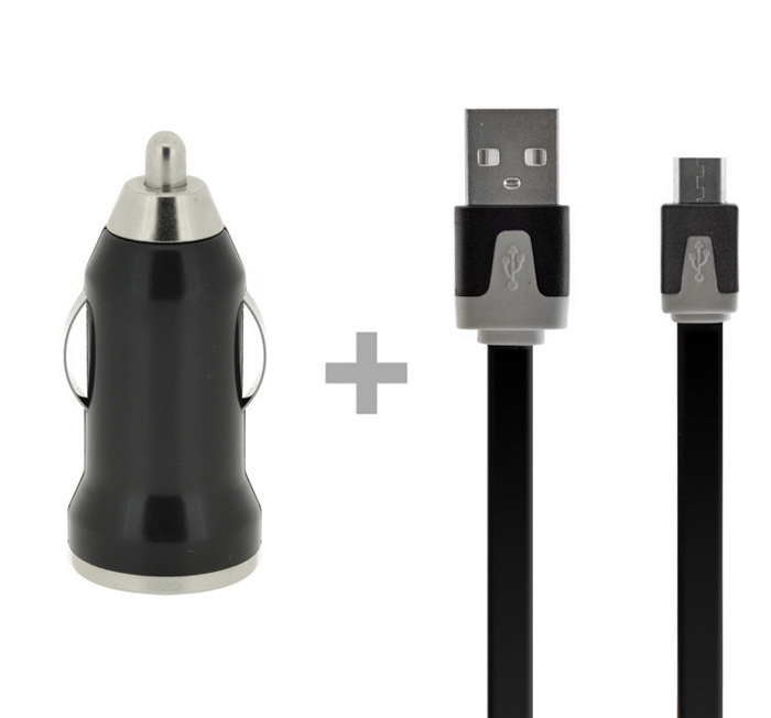 Autonabíjačka 4-OK + Dátový kábel USB,1AMP, čierna
