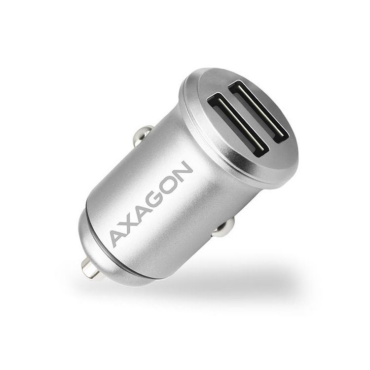 Axagon  - AXAGON PWC-5V4, mini SMART nabíjačka do auta, 2x port 5V-2.4A + 2.4A, 24W