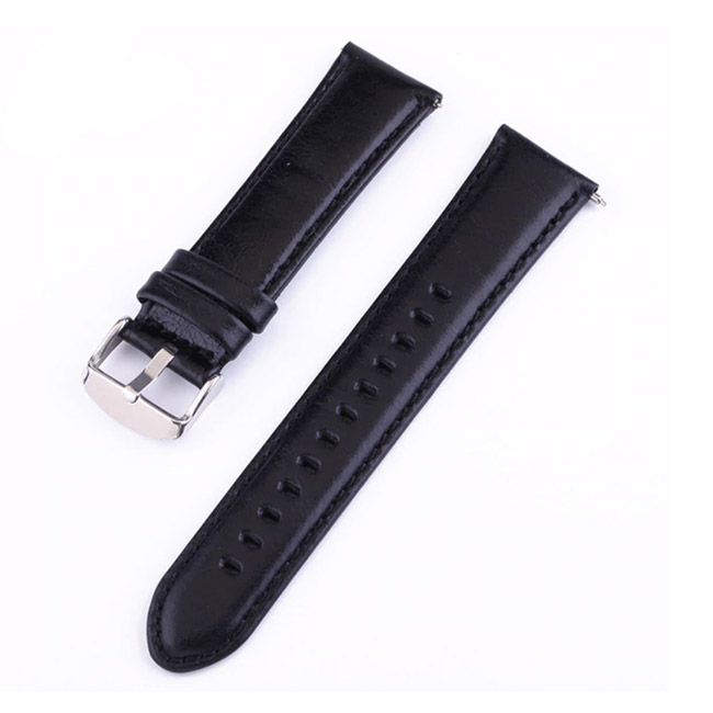 Čierny kožený náramok pre Samsung Galaxy Watch - SM-R810, 42mm