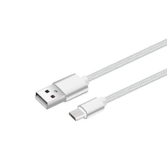 Dátový a nabíjací kábel s Micro USB konektorom, dĺžka 1 meter, Silver
