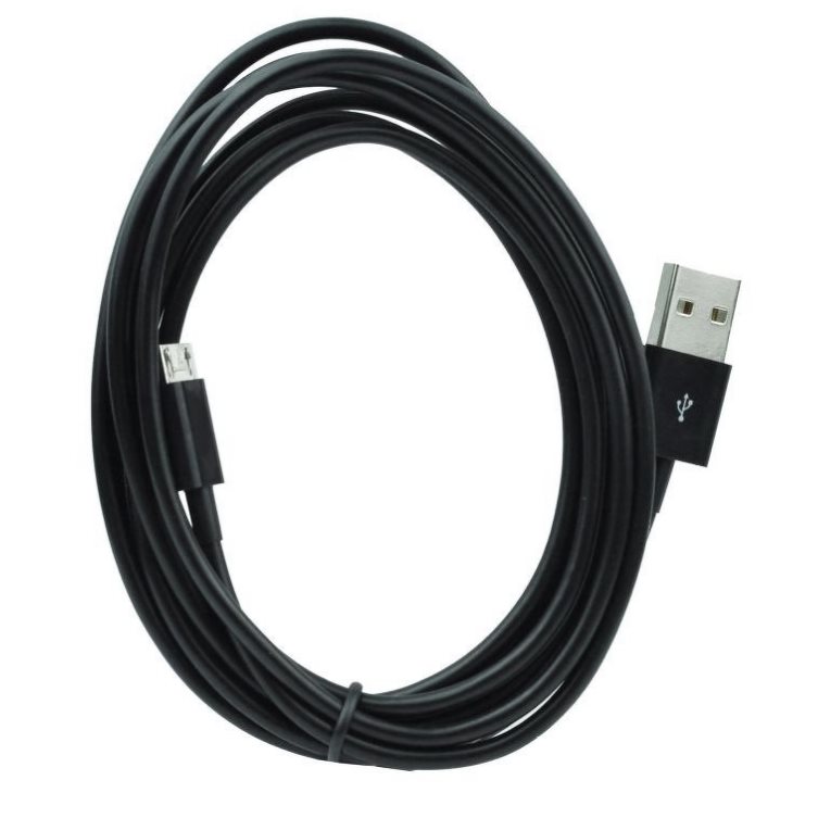 Dátový kábel pre mobily a tablety s microUSB konektorom - dĺžka 3 metre, Black