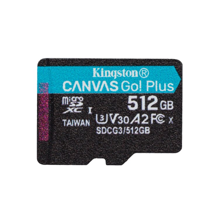 Kingston Canvas Go Plus Micro SDXC 512GB, UHS-I U3 A2, Class 10 - rýchlosť 170/90 MB/s
