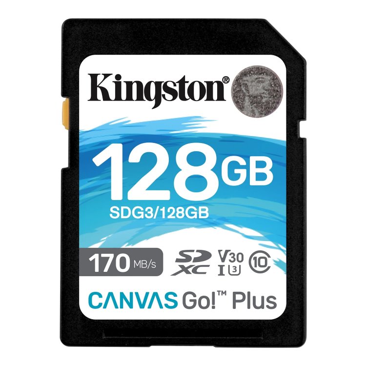 Kingston Canvas Go Plus Secure Digital SDXC UHS-I U3 128GB | Class 10, rýchlosť 170/90MB/s (SDG3/128GB)