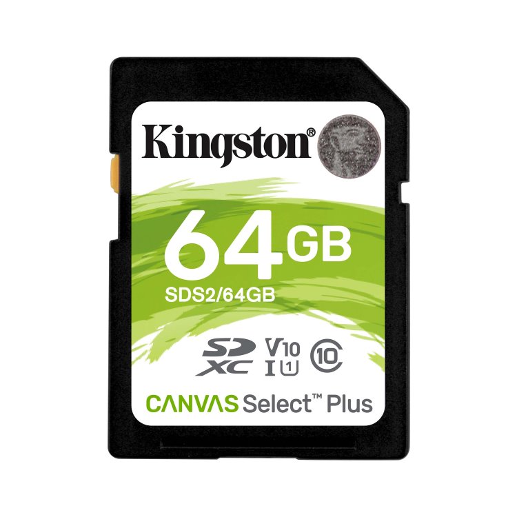 Kingston Canvas SeIect Plus Secure Digital SDXC UHS-I 64GB | Class 10, rýchlosť 100MB/s (SDS2/64GB)