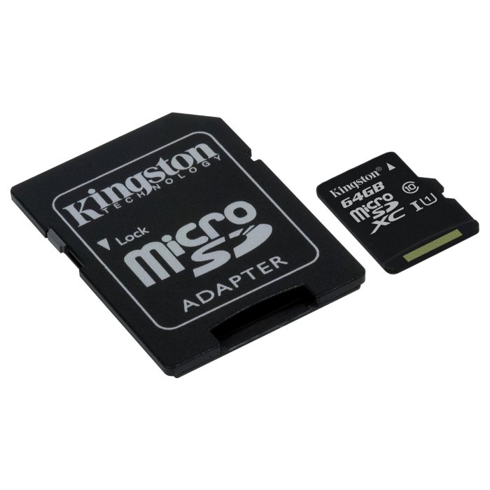 Kingston Micro SDXC 64GB + SD adaptér, UHS-I, Class 10 - rýchlosť 45 MB/s - OPENBOX (rozbalený tovar s plnou zárukou)