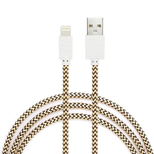 Lightning Data - charging cable, plastic, 1 meter, gold