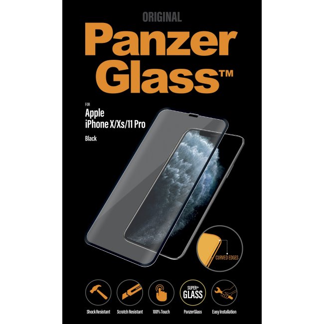Ochranné temperované sklo PanzerGlass Case Friendly pre Apple iPhone 11 Pro/Xs/X, čierne