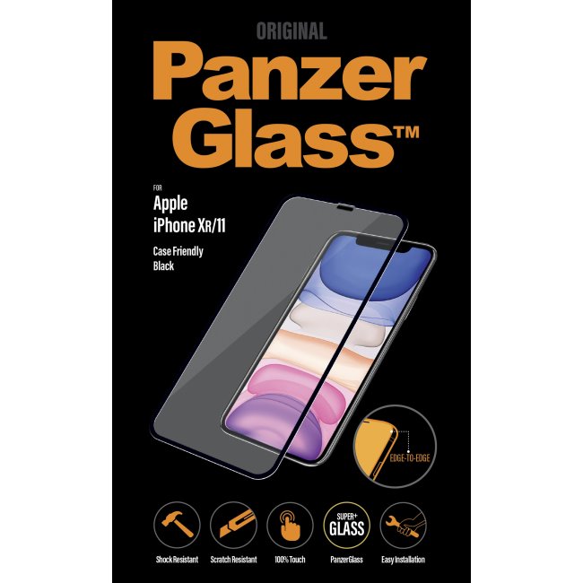 Ochranné temperované sklo PanzerGlass Case Friendly pre Apple iPhone 11/XR, čierne