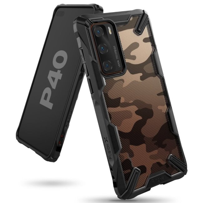Odolné puzdro RINGKE FUSION X pre Huawei P40, Camo Black