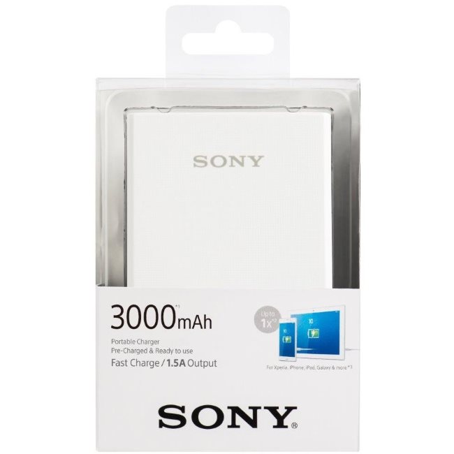 PowerBank Sony CP-E3W2 - 3000 mAh, White