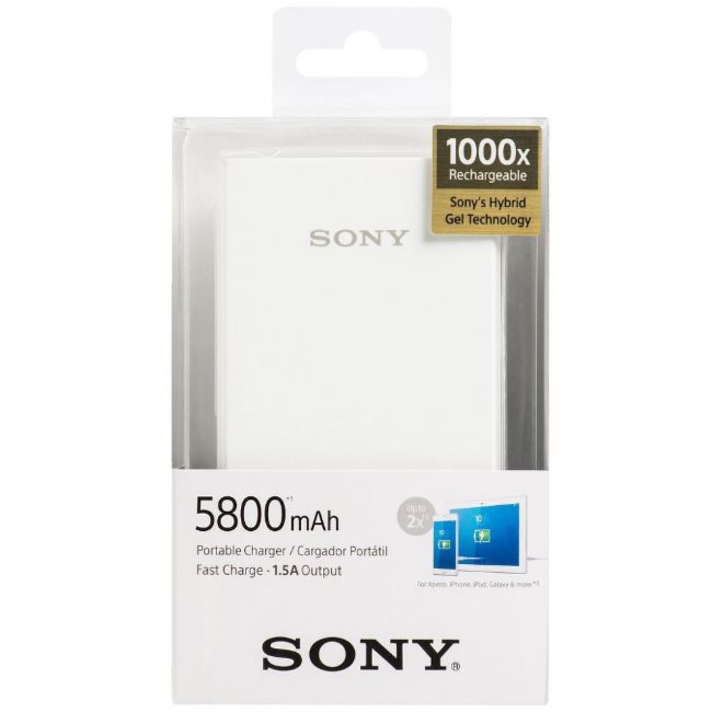 PowerBank Sony CP-E6BW - 5800 mAh, White