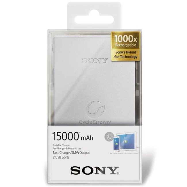 PowerBank Sony CP-S15S - 15000 mAh, White