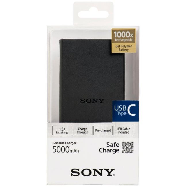 PowerBank Sony CP-V5BBC USB-C - 5000 mAh, Black