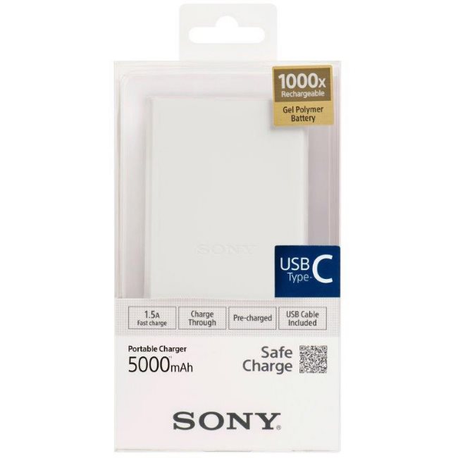 PowerBank Sony CP-V5BWC USB-C - 5000 mAh, White