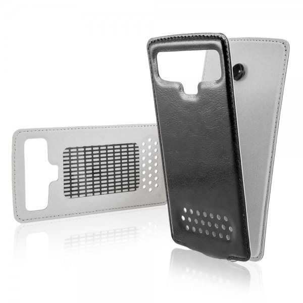 Puzdro FlipCase 2 pre Váš smartfón do rozmerov 4.0 - 4.5 palca, Black
