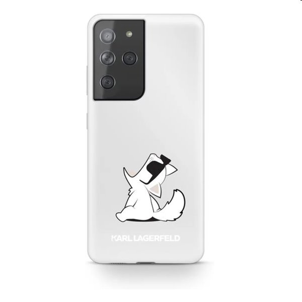 Puzdro Karl Lagerfeld PC/TPU Choupette Eats pre Samsung Galaxy S21 Ultra - G998B, transparentné
