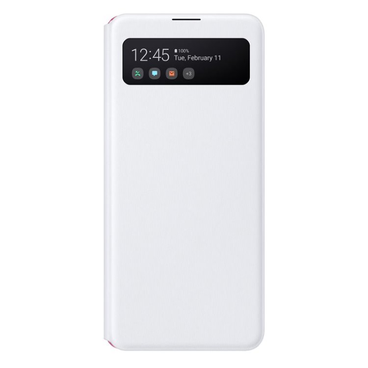 Puzdro Samsung S-View Wallet Cover EF-EA41PWE pre Samsung Galaxy A41 - A415F, White EF-EA415PWEGEU