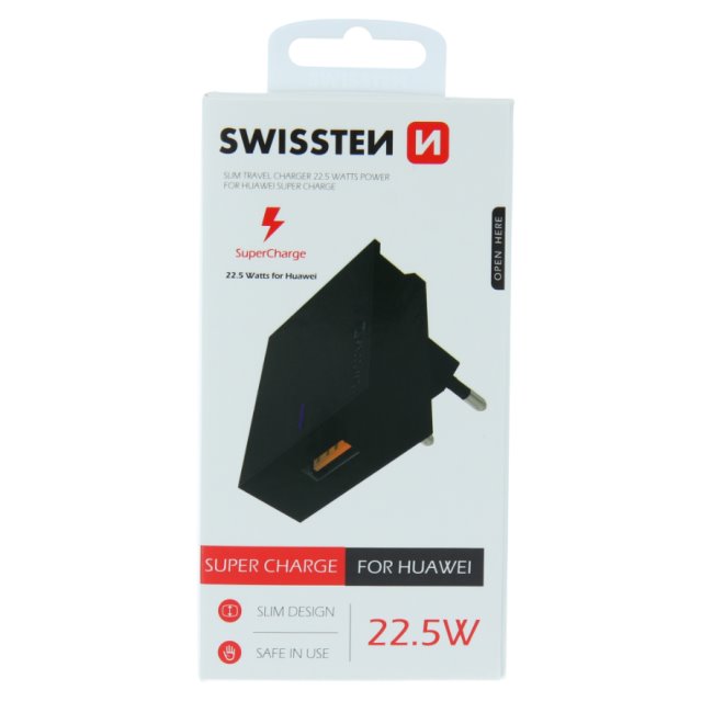 E-shop Rýchlonabíjačka Swissten Huawei Super Charge 22.5W, čierna 22049700