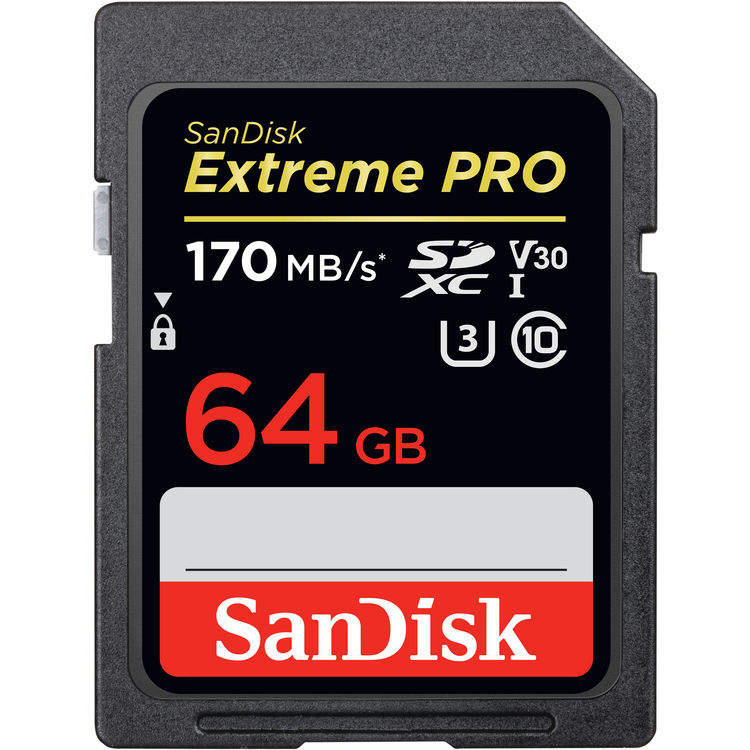 SanDisk Extreme PRO Secure Digital SDXC UHS-I U3 64GB | Class 10, rýchlosť 170/90MB/s (SDSDXXY-064G-GN4IN)